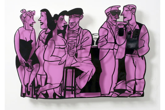 David Gerstein - Wall Sculpture - Bar series - Small talk (purple)