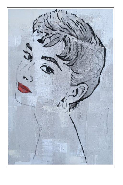 Maryam Bashari Rad - Schilderij - Second day with Audrey Hepburn