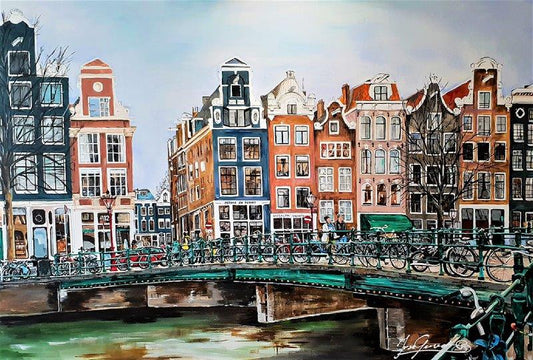 Jose Goevaers - Schilderij - Singel Amsterdam