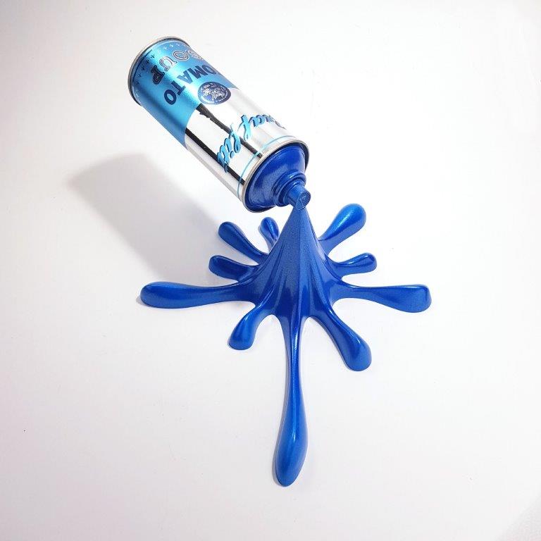 Kresimir Buden - Pop Art - Spray Can Graffiti Silver Blue