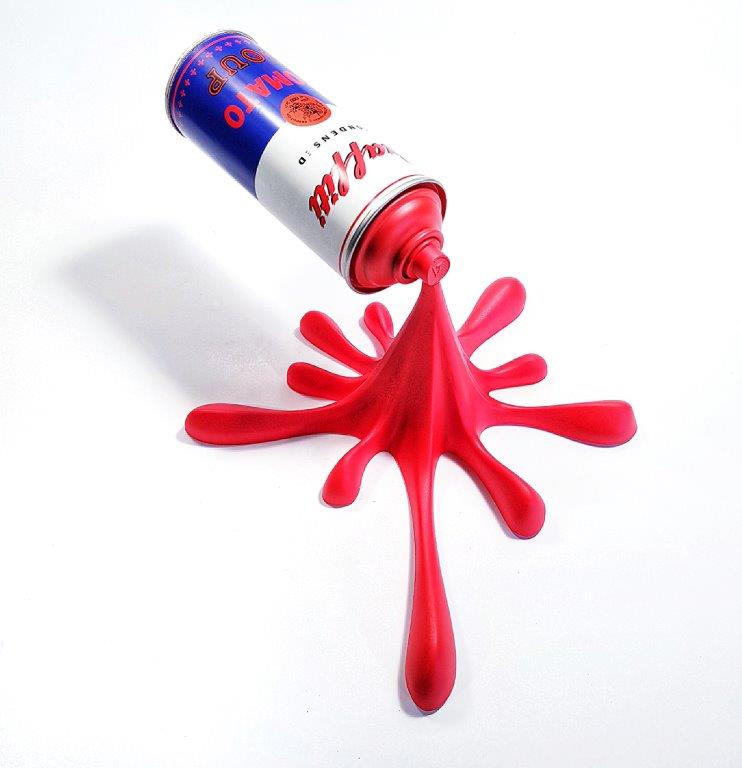 Kresimir Buden - Pop Art - Spray Can Graffiti White Red