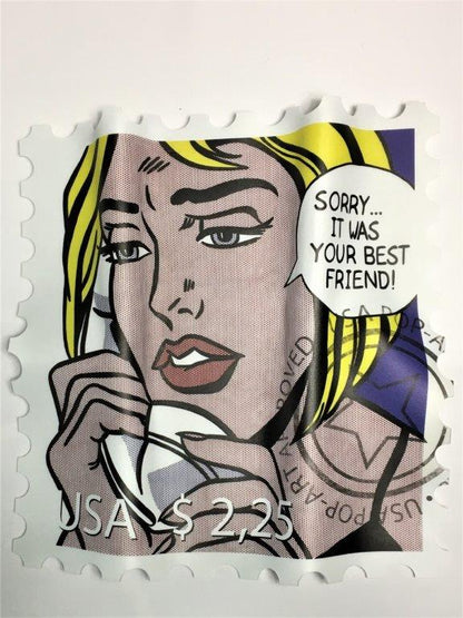 Ad van Hassel - Kunstcadeau - Art Stamp - Roy Lichtenstein 1