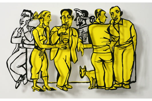 David Gerstein - Wall Sculpture - Bar series - Time out (yellow)