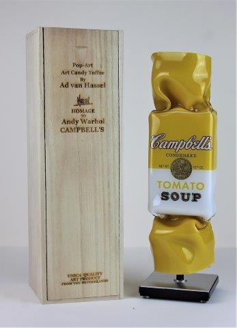 Ad van Hassel - Art Gift - Art Candy Toffee - Campbell's soup yellow 33cm