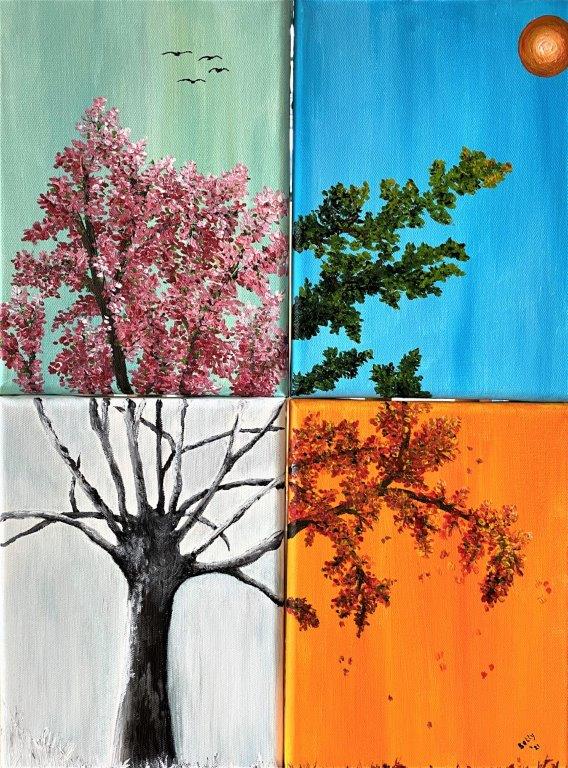 Betty Besselsen - Painting - Four Seasons Tree