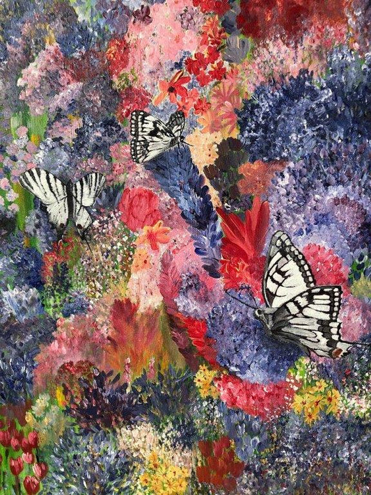 Betty Besselsen - Painting - Butterfly Garden