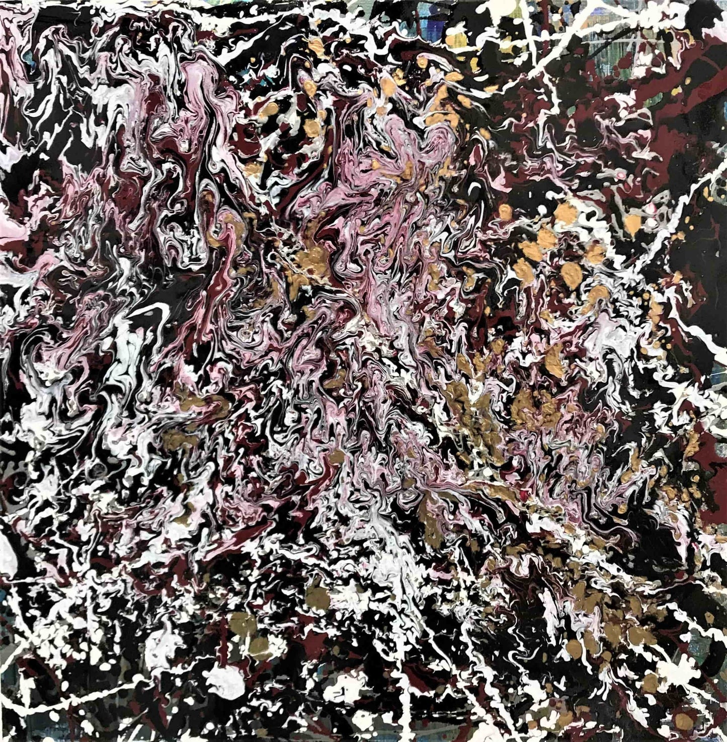 O'shell Bonafasia -Schilderij - A modern day at Jackson Pollock