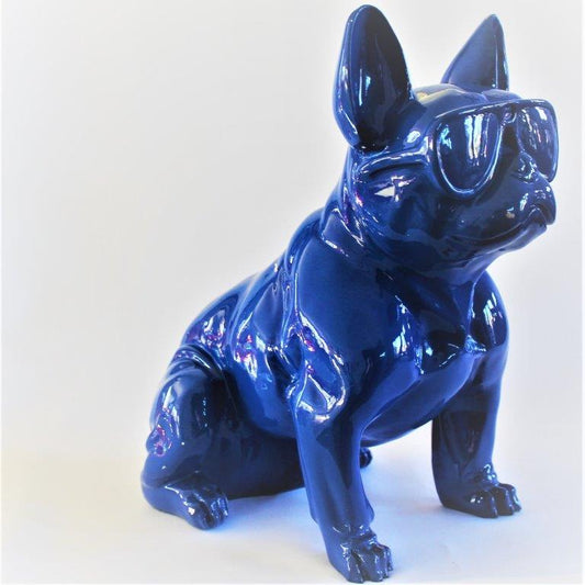 Franse Bull Dog Blauw met bril