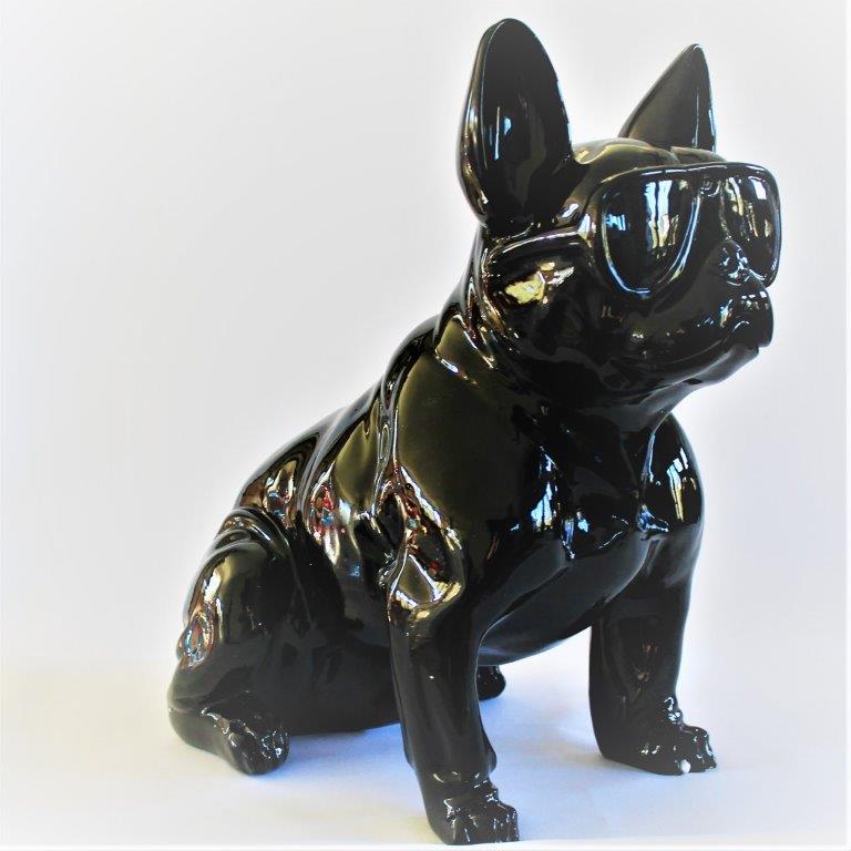 French Bull Dog Black with glasses