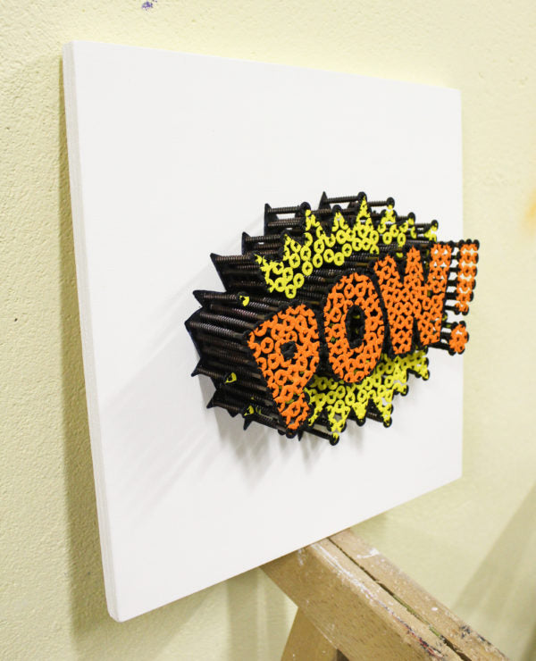 Alessandro Padovan - Screw art - Mini Pow geel