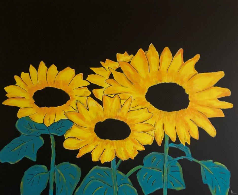 Janny van Beurden - Painting - Sunflowers