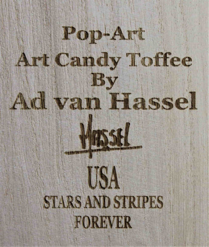 Ad van Hassel - Art Gift - Art Candy Toffee - Stars and stripes 33cm